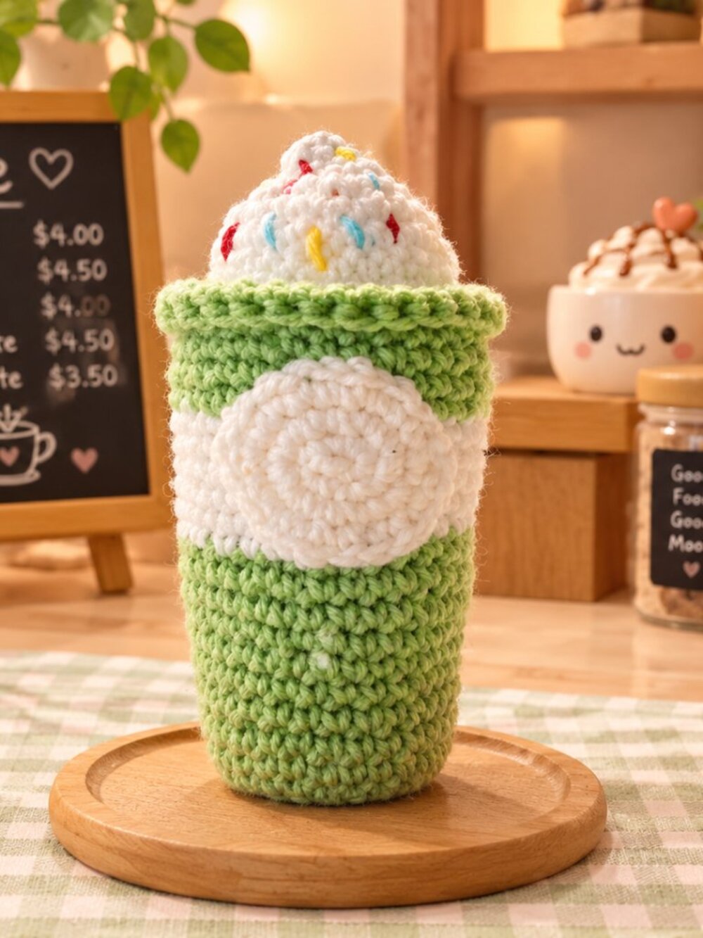 Crochet bunny in coffee cup